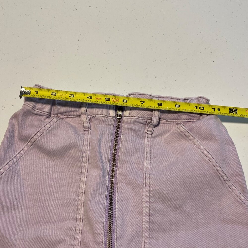 art class Lilac Denim Mini Skirt With Front Zipper Closure & Pockets - Picture 7 of 9